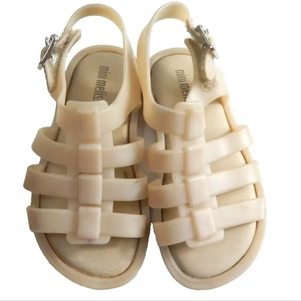 Mini Melissa Ivory Open Toe Jelly Sandals